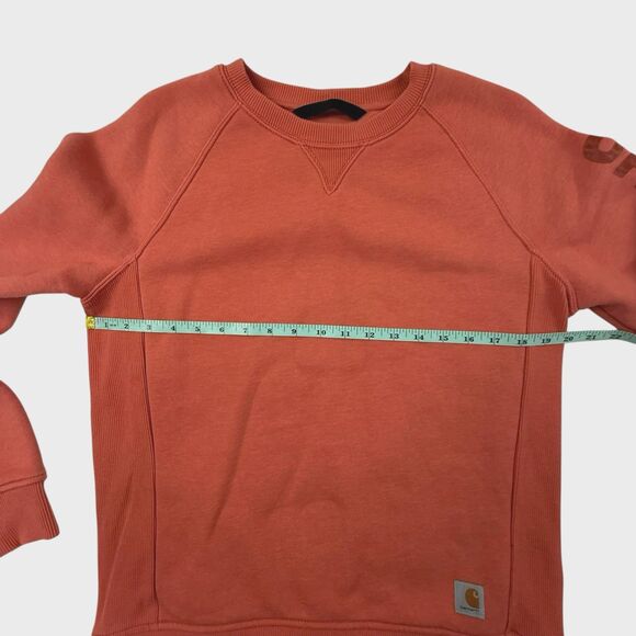 Carhartt Relaxed Fit Midweight Block Logo Sleeve Graphic Sweatshirt Women Medium - Picture 3 of 9
